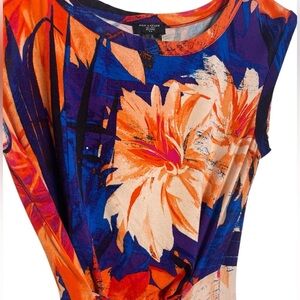 Ann Taylor Sleeveless Pullover Floral Dress Size Medium Petite